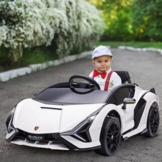 COCHE LAMBORGHINI SIAN 12V NIÑOS, 12V, BLANCO, MANDO RC -  INDA150-SIANWHITE